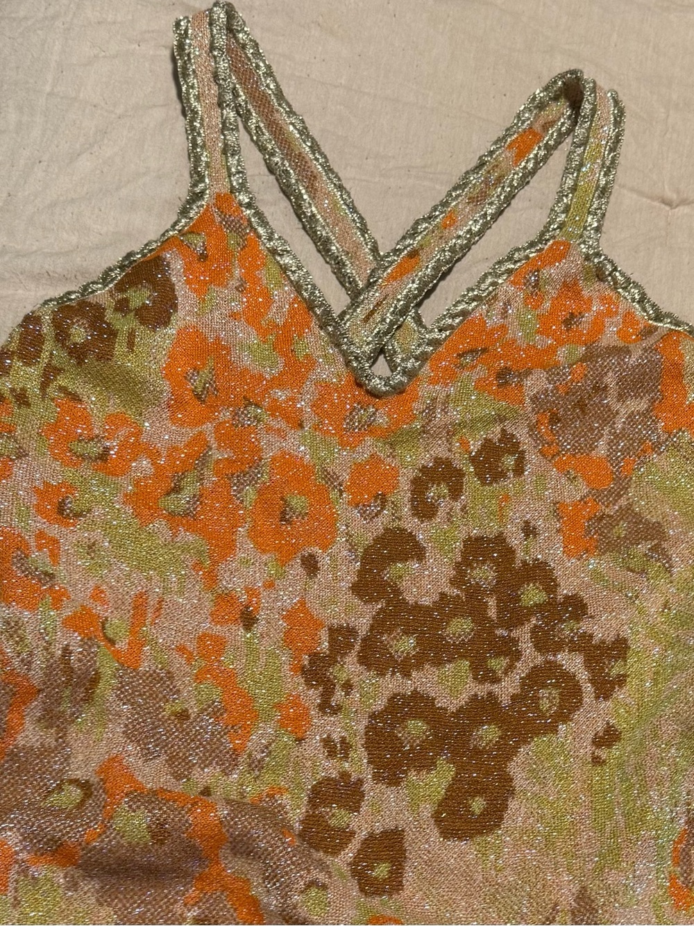 NWT Circus Hotel Shimmery Orange Knit one piece swimsuit size 44 - Picture 10 of 11